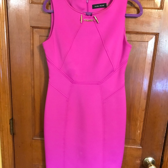 Ivanka Trump Dresses & Skirts - EUC, wore once, Beautiful Fusha color, Gold chain Ivanka Trump Dresses & Skirts - EUC, wore once, Beautiful Fusha color, Gold chain
